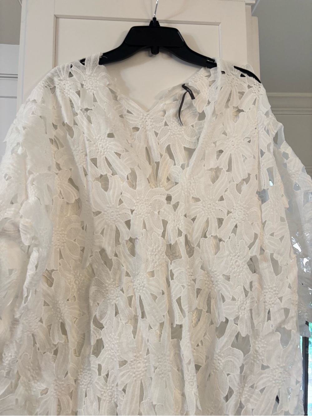 by Anthropologie floral eyelet kaftan in white embroidered flowers - Picture 4 of 8